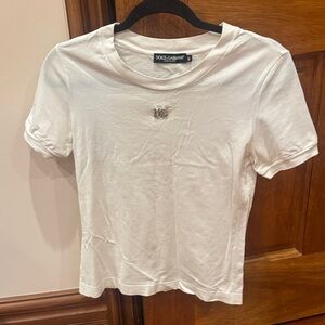 Dolce & Gabbana Cream Short Sleeve Tee